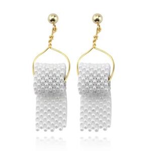Creative Funny toilet roll paper shape earrings